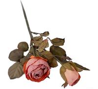 Flores artificiales, 30,5 x 15 cm, doble cabeza, tela de rosas para boda, decoración del hogar, estilo artesanal, estética realista, uso versátil (naranja)