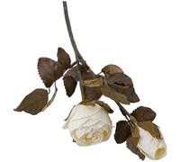 Flores artificiales, 30,5 x 15 cm, tela de doble cabeza, rosas para boda, decoración del hogar, estilo artesanal, estética realista, uso versátil (blanco)
