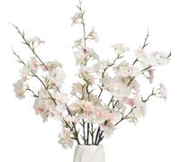 Flores Artificiales ,4 Ramas Flores de Cerezo Artificiales, Flor Falsa de 100 cm,Tallos Largos, Flores Artificiales para Boda Fiesta Hogar Jarron Mesa Balcon Jardinera,Arreglos Florales (Rosa Claro)