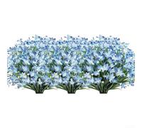 Flores artificiales, 8 paquetes de narcisos realistas para centros de mesa, decoración del hogar y la oficina con aspecto realista (azul)