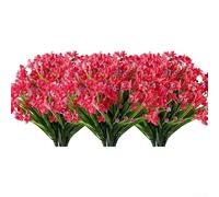 Flores artificiales, 8 paquetes de narcisos realistas para centros de mesa, decoración del hogar y la oficina con aspecto realista (rojo)