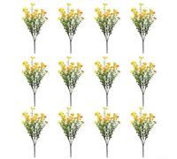 Flores artificiales al aire libre Plantas falsas resistentes a los rayos UV para todo tipo de clima Decoración para césped, jardín, patio, cementerio (naranja)
