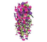 Flores Artificiales Colgantes 2 Piezas de Flores Artificiales 75 cm, Gloria la mañana Falsas, Hojas eucalipto Colgantes for decoración jardín, Fiestas al Aire Libre, Bodas(Color 6)