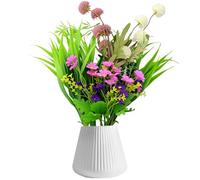 Flores artificiales como flores artificiales reales de primavera, ramo de flores silvestres, flores artificiales, flores de seda, flores falsas, plantas, ramas de decoración, flores artificiales
