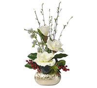 Flores Artificiales con cerámica Jarrón de Seda Plantas de Flores Falsas Arreglo Floral para la Mesa de Bodas Centríjes de la Sala de Estar decoración del hogar