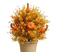 Flores artificiales con estacas de tierra que no se desvanecen calabaza