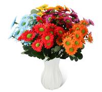 Flores Artificiales con Jarrones, Ramos Artificiales en Jarrón, Florero con Flores Artificiales, Plantas Falsas Decoración de Mesa para Hogar, Oficina, Salón, Granja, Café