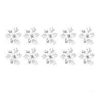Flores artificiales corona dorada para purpurina 14,5 cm para puerta flores | Juego de 10 flores doradas, 14,5 cm de diámetro, brillantes para superficie, mezcla de plástico y tela