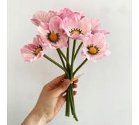 Flores artificiales de amapola falsas, 10 piezas de flores artificiales de seda, flores de látex falsas de poliuretano que no se decoloran para cocina, mesa, centro de mesa, boda, vacaciones, ramo de