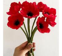 Flores Artificiales de Amapola Falsas, 10 Piezas de Flores Artificiales de Seda, Flores de látex sintético Que no se decoloran para Cocina, Mesa, Centro de Mesa, Boda, Vacaciones, Ramo de Novia,