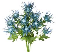 Flores Artificiales de Cardo Azul, 6 Piezas de 26 Pulgadas Toque Real de Seda Azul Flores de Seda con Tallos Largos, Tallos Florales Falsos para el Ramo de Bodas Decoración del Centro