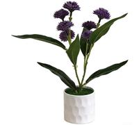 Flores artificiales de clavel, 7 unidades, bonsái de seda realista para decoración del hogar, oficina, boda, 27 cm, morado (morado)
