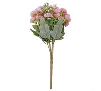Flores artificiales de clavel para decoración del hogar, ramo de 5 tallos con 20 cabezas rosadas, 31 cm de alto, arreglo floral de plástico para bodas, fiestas y jardines