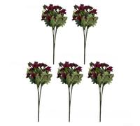 Flores artificiales de crisantemo de 35 cm, ramo de seda realista, resistente a los rayos UV, plantas falsas para jardín, patio, decoración al aire libre, naranja, rosa, blanco, amarillo, rosa