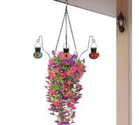Flores Artificiales De Exteriores para Aves De Metal con Gancho Y