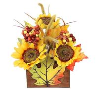 Flores Artificiales de Girasol en Maceta, Flores otoñales, Plantas Artificiales, arreglos, Halloween, Acción de Gracias, decoración de Flores, Flores de otoño, Hojas de otoño, decoración de Mesa,