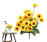 Flores artificiales de girasoles, girasoles falsos | Ramo de girasol Artificial Conjunto de 24 Piezas,Arreglos de flores de seda, girasoles al real para boda, otoño