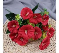 Flores artificiales de gloria matutina y trompeta, 1 paquete, decoración floral de tela de seda, aspecto realista, resistente a la decoloración y de bajo mantenimiento, decoración del hogar y la