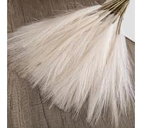 Flores artificiales de hierba de caña para arreglos decorativos de interiores, diseñadas para proporcionar un aspecto natural de larga duración sin riego ni luz solar (amarillo claro)