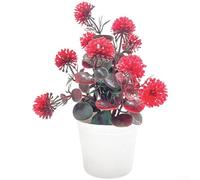 Flores artificiales de hortensias para decoración del hogar, tallos florales falsos de plástico realistas para centros de mesa de boda, suministros de bonsái, arreglos falsos eternos (rojo)