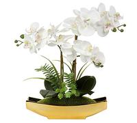 Bonsái de orquídea artificial en maceta para centro de mesa, sala de estar, decoración del hogar, etc., flores Phalaenopsis artificiales de seda