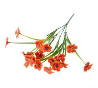 Flores artificiales de plástico violeta de 36 cm para decoración al aire libre, jardín, patio, espacios interiores, moldeo por inyección para un aspecto floral realista (puesta de sol roja)