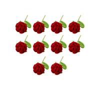 Flores Artificiales de Rosas Tejidas A Mano, Decoración de Ramo de Ganchillo Tejido, Decoración de Mesa, Regalo Navideño A