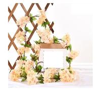Flores Artificiales de Sakura 230 cm, for Bodas, Jardines, Fiestas, Navidad, Novias, Plantas Falsas(Champagne)
