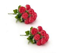 Flores artificiales de seda de crisantemo para decoración de tumbas con pétalos realistas y material de larga duración, adecuadas para arreglos conmemorativos y exhibición del hogar (rojo arena)