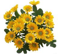 Flores artificiales de seda de manzanilla para decoración de bodas, hogar, oficina, jardín, arreglo de 32 cm de longitud (amarillo)