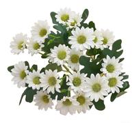 Flores artificiales de seda que se asemejan a la manzanilla para decoración del hogar, arreglos de jardín, ramos de boda y eventos (blanco)