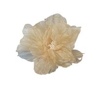 Flores artificiales de tela, paquete 10 flores gasa, 9 cm, multicolor(Yellow)