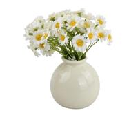 Flores Artificiales en Florero, Flores Artificiales Decorativas con Jarrones, Rosa, Margarita Falsas en Florero para Decoración de Hogar, para Fiestas, Oficinas,Decoración del Hogar (Margarita)