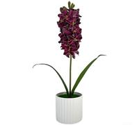 Flores artificiales en maceta de jacinto para decoración del hogar, centro de mesa, diseñado para una base estable y un posicionamiento vertical seguro (rojo)