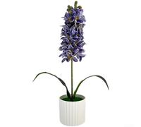 Flores artificiales en maceta de jacinto para decoración del hogar, centro de mesa, diseñado para una base estable y un posicionamiento vertical seguro (morado)