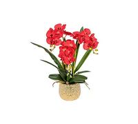 Flores artificiales en maceta. Flor de simulación Phalaenopsis, flor artificial moda, falsa, decoración floral en maceta, arreglos florales(A)