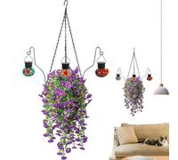 Flores Artificiales Exteriores con Metálico para Pájaros con Gancho