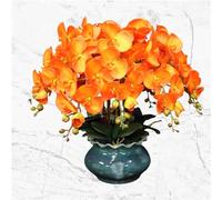 Flores Artificiales Flores Orquídeas Falsas PU Flor Artificial con Juego de jarrón Flores Artificiales Flores 60 cm Orquídea Artificial Porcelana Falsa (Na