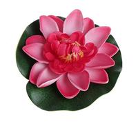 Flores artificiales flotantes, flor de loto, plantas de lirio de agua, decoración para estanques de jardín., EVA, Rojo melocotón, 10 cm