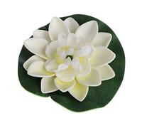 Flores artificiales flotantes, flor de loto, plantas de lirio de agua, decoración para estanques de jardín., EVA, Blanco, 10 cm