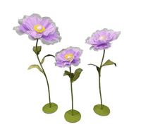 Flores Artificiales Gigantes EVA Hilo de Seda Flor Mariposa del Amor con Soporte Flexible Cifrado de Cuatro Capas Flores de Boda para Cumpleaños, Día de San Valentín, Día de La Madre(Light Purples)