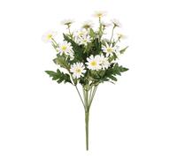 Flores artificiales grandes de margaritas para plantas, flores silvestres, ramo de seda sintética para exteriores, decoración del hogar, interior y jardín, plantas de jardín (blanco, talla única)