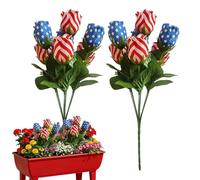 Flores Artificiales Para Cementerio,Ramo de arreglo floral permanente | Decoración Patriótica De Tumbas Con Flores Artificiales - Para Amantes De La Historia Familiar Y Reuniones En El Patio Trasero