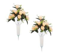 Flores artificiales para cementerio y tumbas - Ramo de flores artificiales realistas como decoración | Flores conmemorativas para el lugar de entierro - para terraza, domingo de muerte, funeral