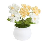 Flores artificiales para decoración | Flores bordadas de lana tejidas a mano vivas - creativas noraciones artesanales para escritorio, decoraciones florales para el hogar, cafeterías, tiendas, mercado