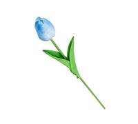 Flores artificiales para decoración, flores de primavera, arreglos florales para decoración del hogar, centros de mesa, ramo de boda, 1 pieza Lei (azul, talla única)