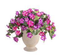 Flores artificiales para exteriores, plantas colgantes de gloria matutina que no se decoloran, decoración de primavera falsa para bodas, hogar, jardín, patio, porche y maceta, exhibición floral