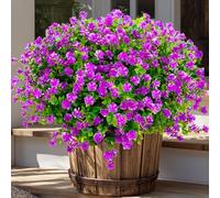 Flores artificiales para exteriores, resistentes a los rayos UV, 12 unidades de plantas artificiales para exteriores, arbustos, arbustos, no se decoloran, vegetación artificial, tallos para el hogar,