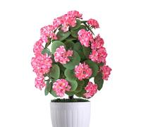Flores artificiales para jardineras al aire libre - begonia artificial de jardín con estacas, al aire libre, flores realistas para el patio, para jardín, terraza, balcón, césped, patio, patio trasero
