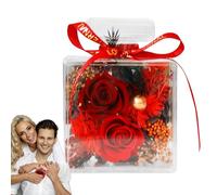 Flores artificiales perfumadas, juego de flores eternas acrílicas, herramienta de decoración de diseño portátil para escritorio, mesita de noche, estantería, estante